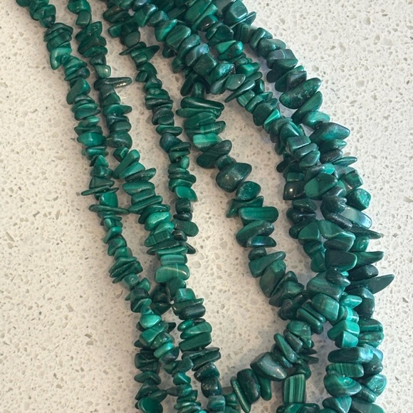 Mine Finds By Jay King 7 Strand Genuine Malachite Waterfall Necklace 310g 18-21” - Picture 4 of 9